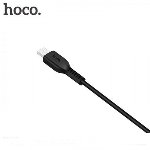 Кабель Hoco X20, microUSB - USB, 2 А, 2 м, PVC оплетка, черный Hoco