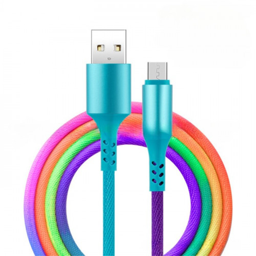 Кабель Luazon, microUSB - USB, 2 A, 1 м, оплётка нейлон, разноцветный Luazon Home