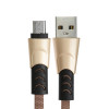 Кабель MicroUSB - USB, 2.4 А, оплётка ткань, плоский, 1 метр, коричневый (производитель не указан)
