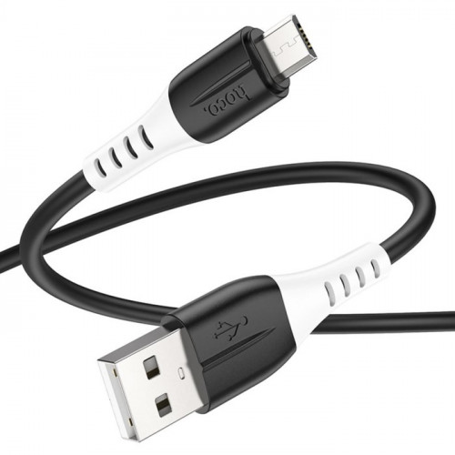 Кабель Hoco X82, MicroUSB - USB, 2.4 А, 1 м, оплётка силикон, чёрный Hoco