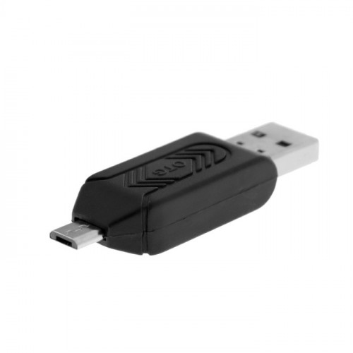 Картридер-OTG LuazON LNCR-001, подключение microUSB и USB, слоты SD microSD, черный Luazon Home