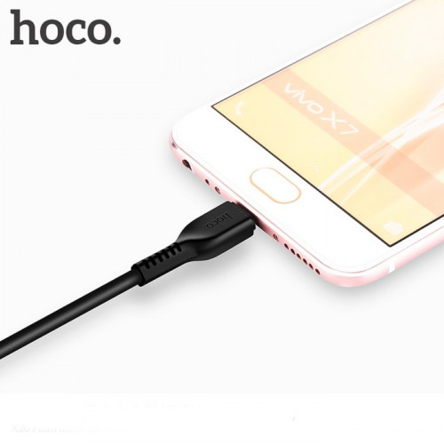 Кабель Hoco X20, microUSB - USB, 2 А, 2 м, PVC оплетка, черный Hoco