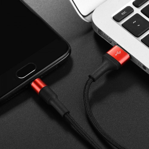 Кабель Borofone BX21, microUSB - USB, 2.4 А, 1 м, тканевая оплётка, красный Borofone