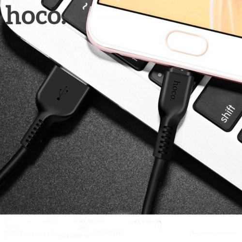 Кабель Hoco X20, microUSB - USB, 2 А, 2 м, PVC оплетка, черный Hoco