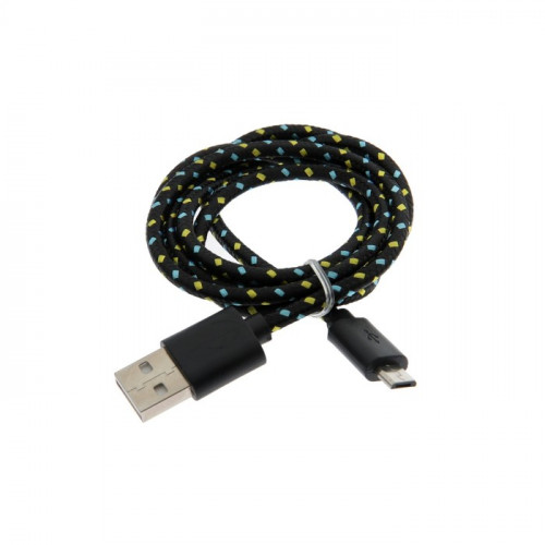 Кабель Defender USB08-03T, USB - microUSB, 1 м, тканевая оплётка, чёрный Defender