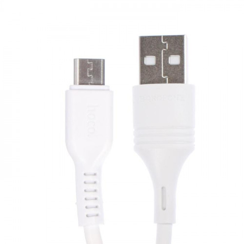 Кабель Borofone BX51, microUSB - USB, 2.4 А, 1 м, PVC оплётка, белый Borofone