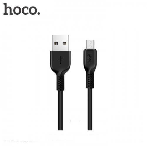 Кабель Hoco X20, microUSB - USB, 2 А, 2 м, PVC оплетка, черный Hoco