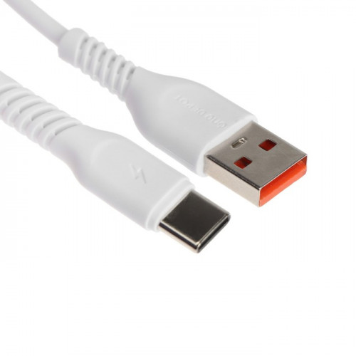 Кабель ONE DEPOT S08WT, Type-C - USB, 2.4 А, 1 м, белый No Name