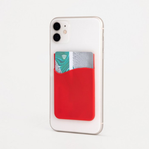 Картхолдер на телефон, цвет красный (производитель не указан)