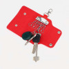 Ключница на кнопках, длина 11 см, 7 карабинов, цвет красный (производитель не указан)