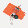 Ключница на кнопках, длина 11 см, 7 карабинов, цвет оранжевый (производитель не указан)