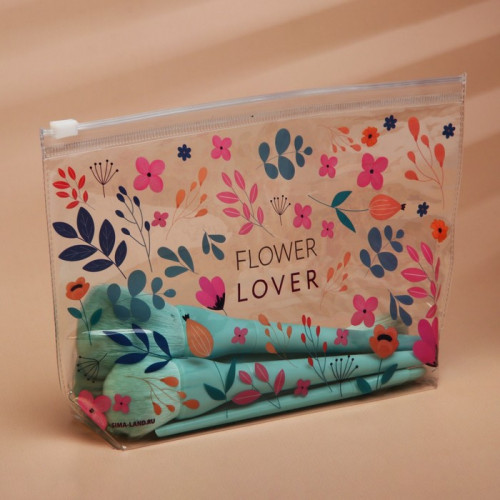 Косметичка из прозрачного PVC 21×2×14 см Flower Lover NAZAMOK
