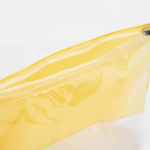 Косметичка с застежкой зип-лок, цвет прозрачный/жёлтый (производитель не указан)