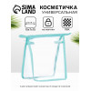 Косметичка на молнии маленькая, прозрачная/зелёная (производитель не указан)