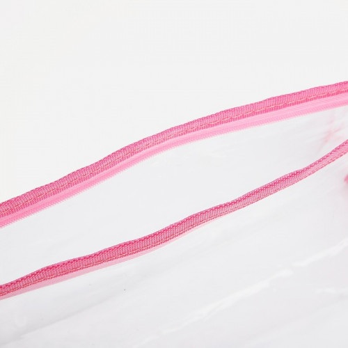 Косметичка на молнии, цвет прозрачный/розовый (производитель не указан)