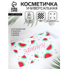 Косметичка для бассейна с застёжка зип-лок, большая, с принтом, прозрачная/красная (производитель не указан)