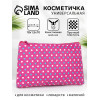 Косметичка-пенал на молнии, плоская, с рисунком, малиновая (производитель не указан)