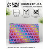 Косметичка-пенал на молнии, плоская, маленькая, с рисунком, сиреневая (производитель не указан)