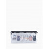 Косметичка-пенал на молнии, с рисунком, прозрачная/чёрная (производитель не указан)