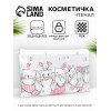 Косметичка-пенал на молнии, с рисунком, прозрачная/белая (производитель не указан)