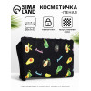 Косметичка-пенал на молнии, плоская, с ручкой, с рисунком, чёрная (производитель не указан)