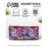 Косметичка-пенал на молнии, с рисунком, сиреневая (производитель не указан)