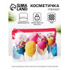 Косметичка-пенал на молнии, с рисунком, прозрачная/разноцветная (производитель не указан)