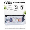 Косметичка-пенал на молнии, с рисунком, прозрачная/чёрная (производитель не указан)