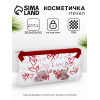 Косметичка-пенал на молнии, с рисунком, прозрачная/красная (производитель не указан)