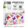 Косметичка-пенал на молнии, плоская, с рисунком, разноцветная (производитель не указан)