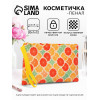 Косметичка-пенал на молнии плоская, с ручкой, с рисунком, оранжевая (производитель не указан)