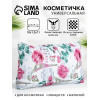Косметичка-пенал на молнии, плоская, маленькая, с рисунком, белая/розовая (производитель не указан)