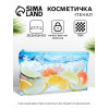 Косметичка-пенал на молнии, с рисунком, голубая (производитель не указан)