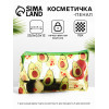 Косметичка-пенал на молнии, с рисунком, прозрачная/зелёная (производитель не указан)