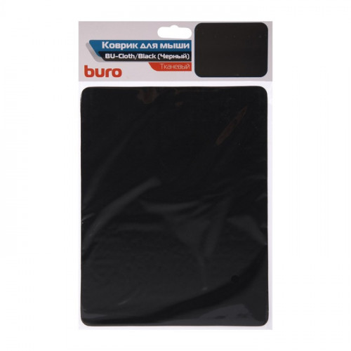 Коврик для мыши Buro BU-CLOTH , 230x180x3мм, чёрный BURO