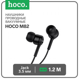 Наушники Hoco M82, проводные, вакуумные, микрофон, Jack 3.5 мм, 1.2 м, черные