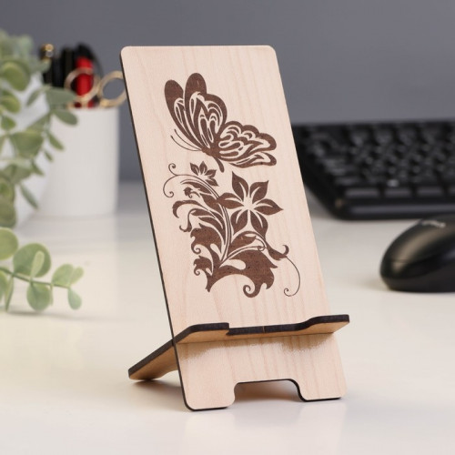 Подставка под телефон «Бабочка с цветком», 7×8×15 см (производитель не указан)