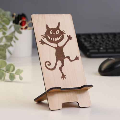 Подставка под телефон «Котик с улыбкой», 7×8×15 см (производитель не указан)