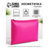 Косметичка на молнии плоская, однотонная, малиновая (производитель не указан)