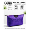 Косметичка на молнии простая, маленькая, с рисунком, фиолетовая (производитель не указан)