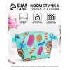 Косметичка на молнии простая, маленькая, с рисунком, мятная/разноцветная (производитель не указан)