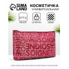 Косметичка-пенал на молнии, маленькая, с рисунком, бордовая (производитель не указан)