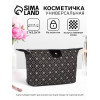 Косметичка простая на молнии, с принтом, чёрная (производитель не указан)