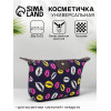 Косметичка простая на молнии, с принтом, синяя (производитель не указан)