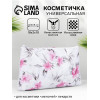 Косметичка-пенал на молнии, плоская, с рисунком, белая (производитель не указан)