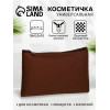 Косметичка-пенал на молнии, плоская, маленькая, коричневая (производитель не указан)