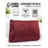 Косметичка на молнии простая, маленькая, с рисунком, бордовая (производитель не указан)