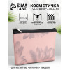 Косметичка на молнии плоская, с принтом, розовая (производитель не указан)