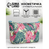 Косметичка на молнии простая, с рисунком, жёлтая/разноцветная (производитель не указан)