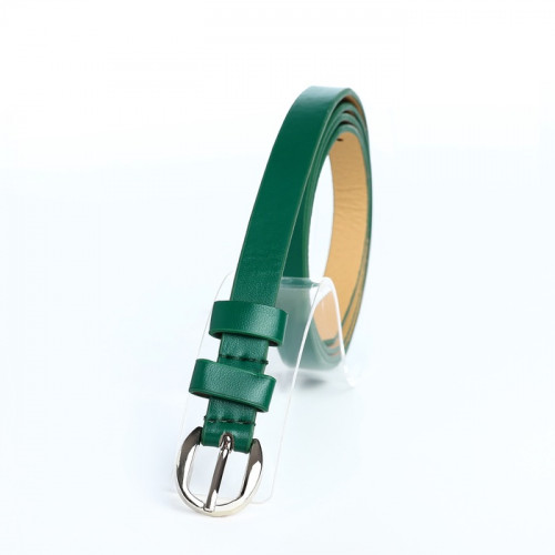 Ремень женский, ширина 1,1 см, пряжка металл, цвет зелёный (производитель не указан)